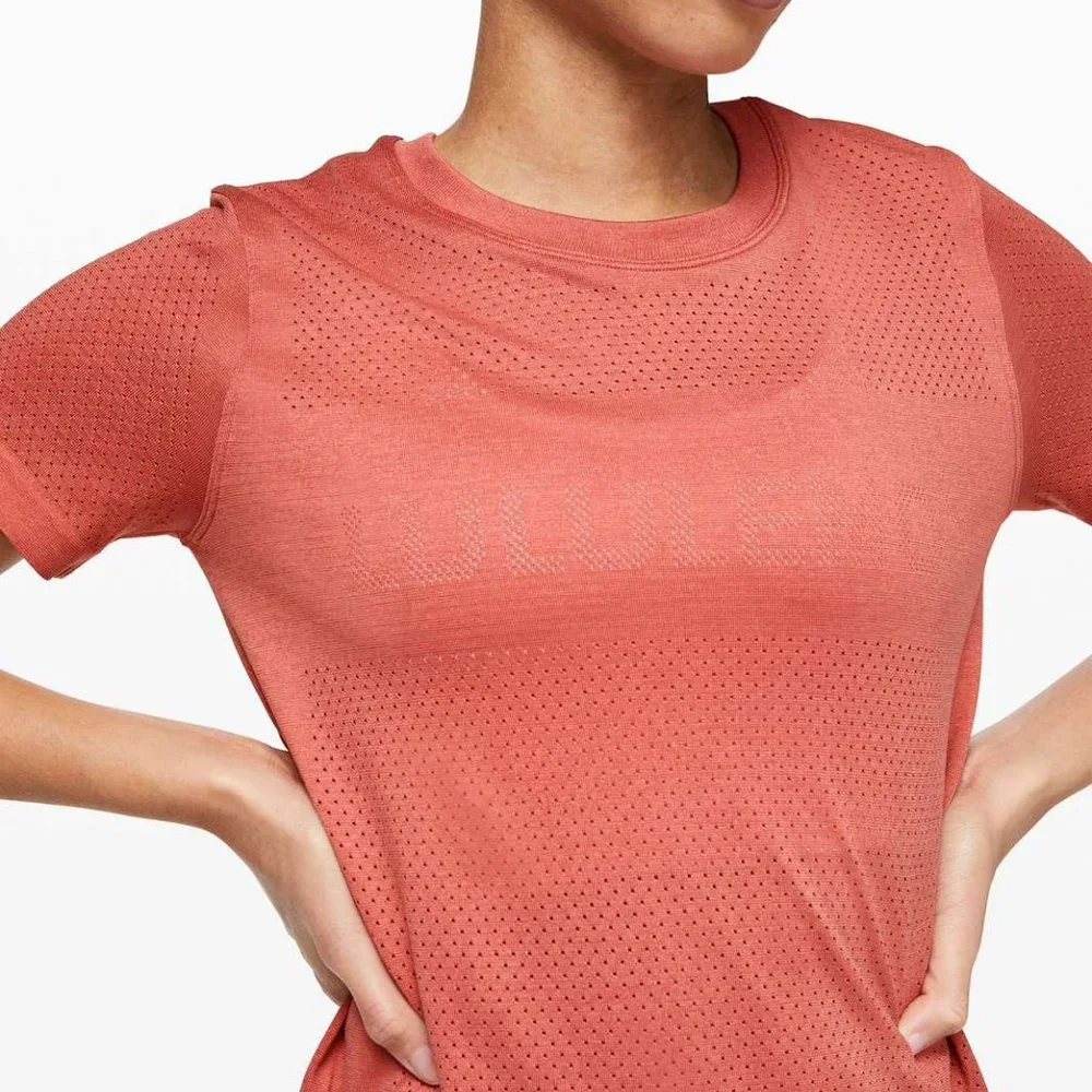 Lululemon Breeze By Short Sleeve Rustic Coral Size 8 NEW - Picture 2 of 13